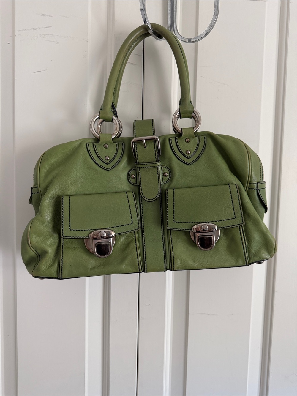 Marc Jacobs Vintage Green Leather Satchel Handbag - Olive Green Women’s Bag